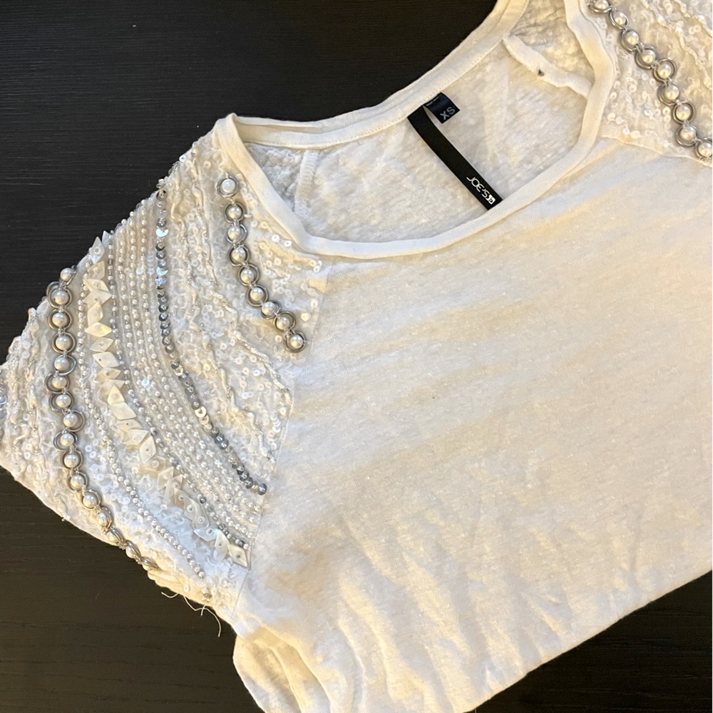 Joe’s Jeans Embellished Arm Tee Size XS
